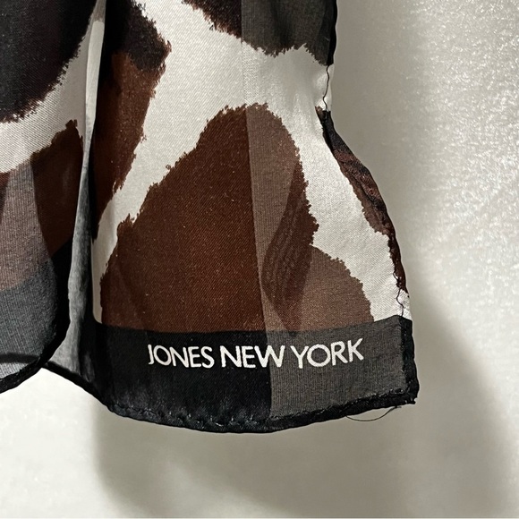 Jones New York Animal Print Sheer Silk Scarf - Picture 6 of 8